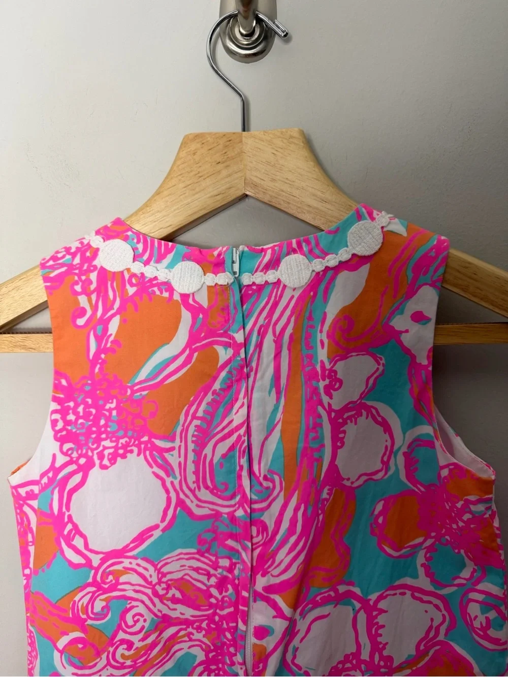 Lilly Pulitzer Girls Sleeveless Shift Dress Cotton Printed Pink Size 10